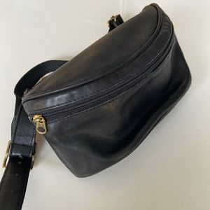 Coach black leather Fanny pack
